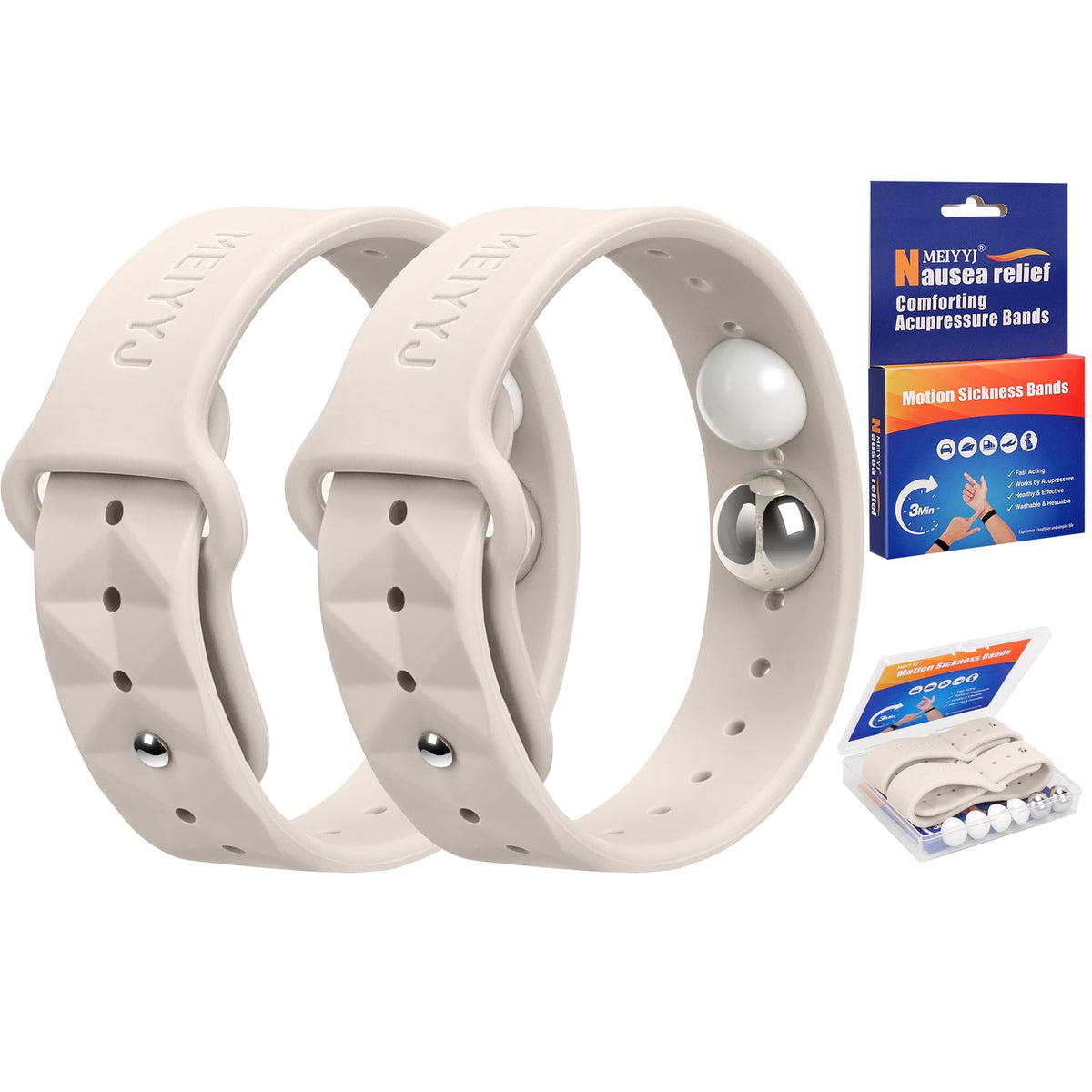Meiyyj morning-sickness-wristbands pack for travel nausea relief.