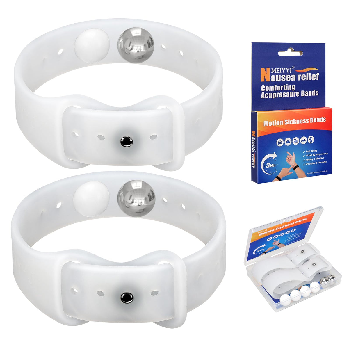 MEIYYJ motion sickness bands worn on the wrist offer natural relief during travel