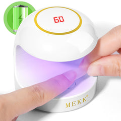 MEKK Mini UV Light cures a single nail quickly for detailed art.