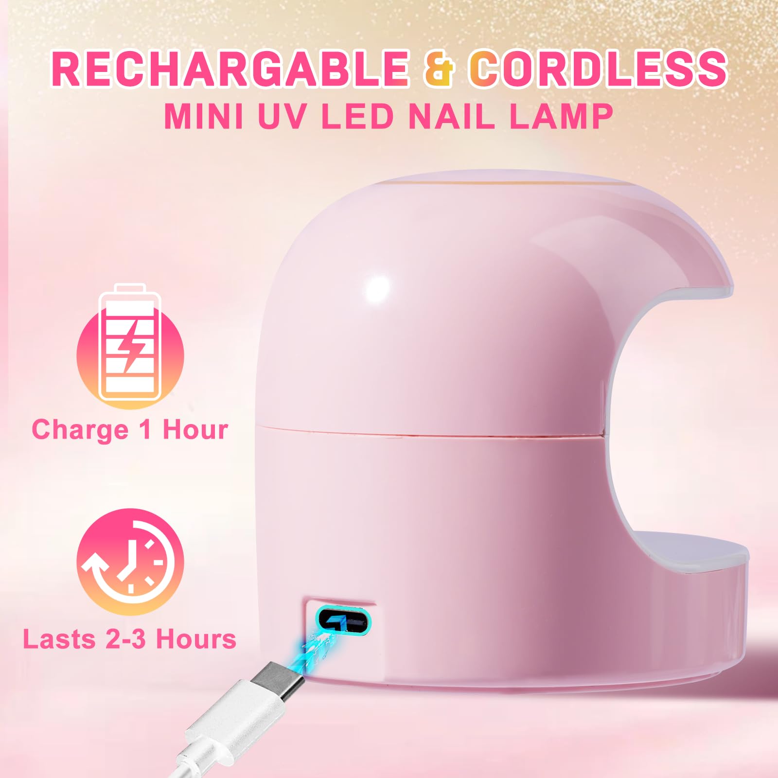 MEKK Mini UV Light delivers even curing across nail lengths.