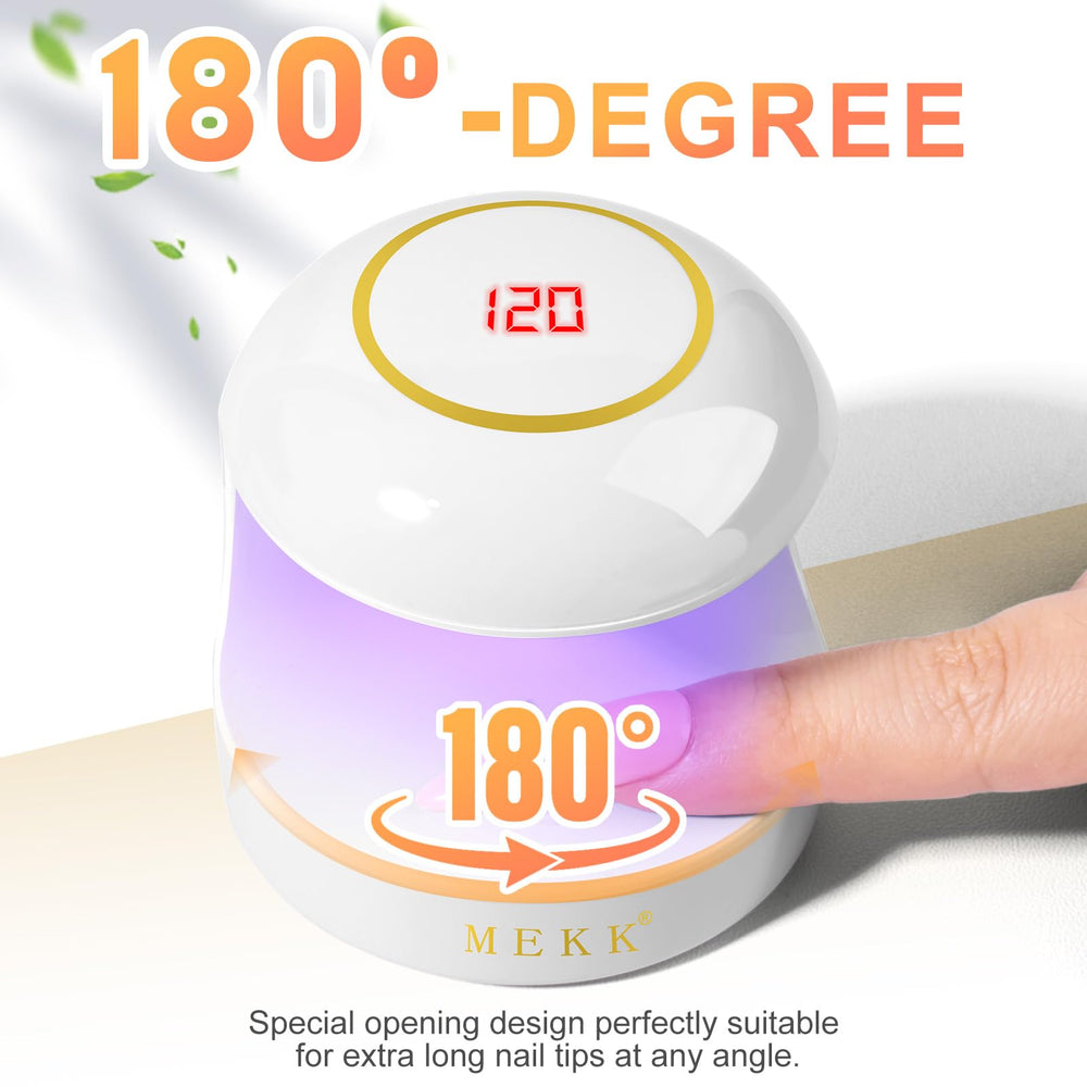 MEKK Mini UV Light LCD timer offers precise 60s and 120s options.
