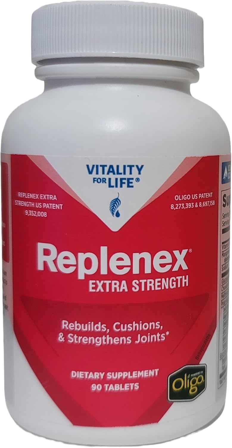Bottle front view of Melaleuca Replenex Extra Strength 90 tablets