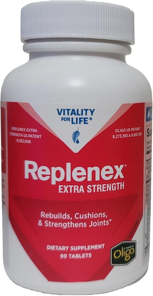 Bottle front view of Melaleuca Replenex Extra Strength 90 tablets