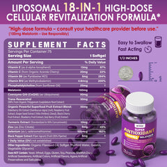 Graphic showing CoQ10 and turmeric complex with melatonin