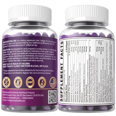 Supplement facts chart and manufacturing information
