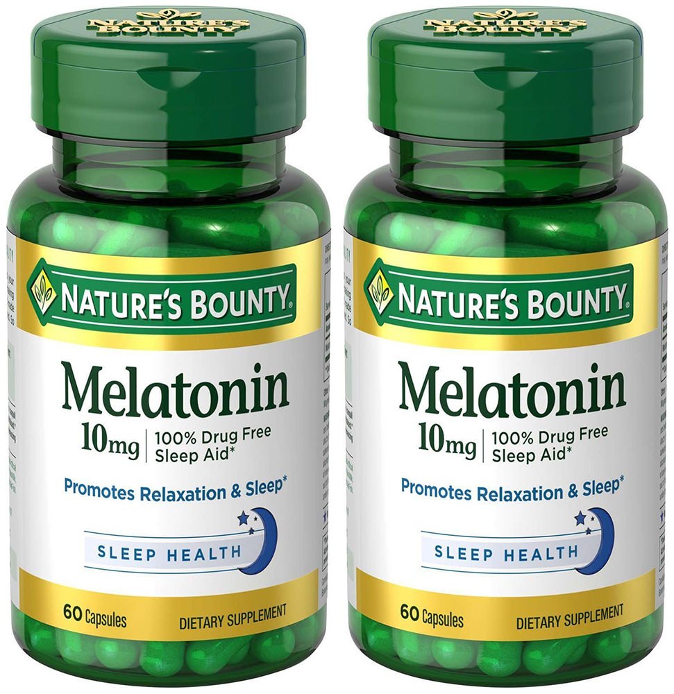 Natures Bounty Melatonin 10 mg – 2 bottles (60 count) sleep support