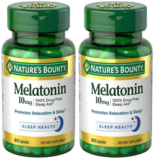 Natures Bounty Melatonin 10 mg – 2 bottles (60 count) sleep support
