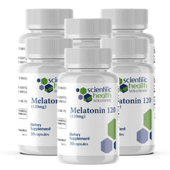Scientific Health Solutions Melatonin 120mg 30-count bottle in a 6-pack packaging