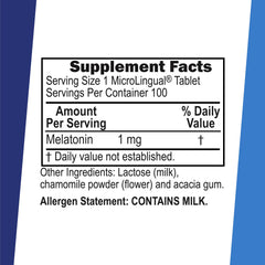 Melatonin 1 mg fast-dissolve tablets under the tongue