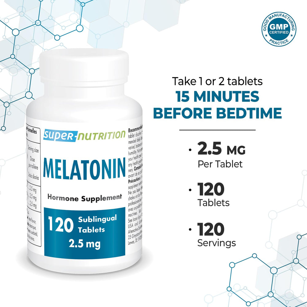 Natural mint flavored melatonin tablets