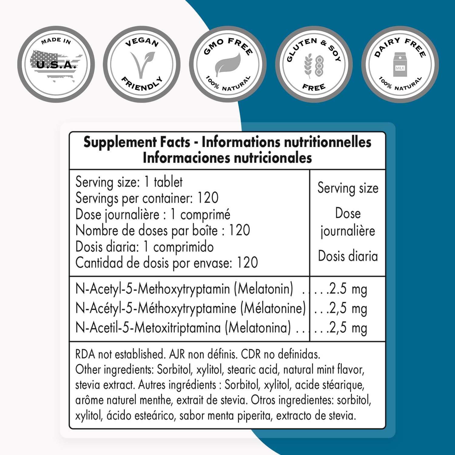 Sublingual tablet dissolving under tongue
