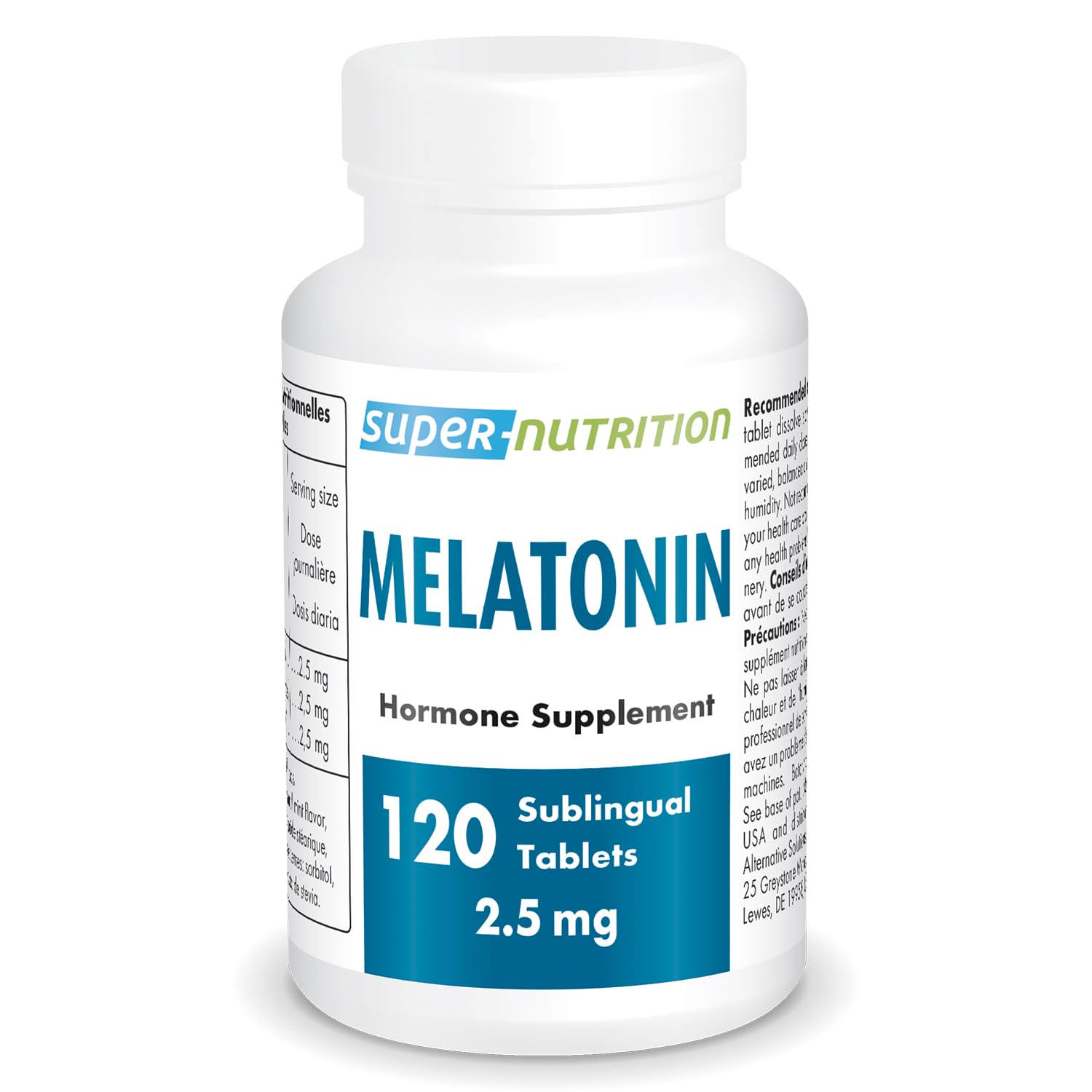 Supersmart melatonin 2.5 mg ultra fast acting sublingual mint tablets