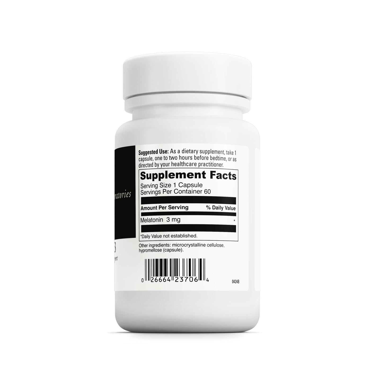 Packaging box and bottle of Melatonin-3 sleep supplement