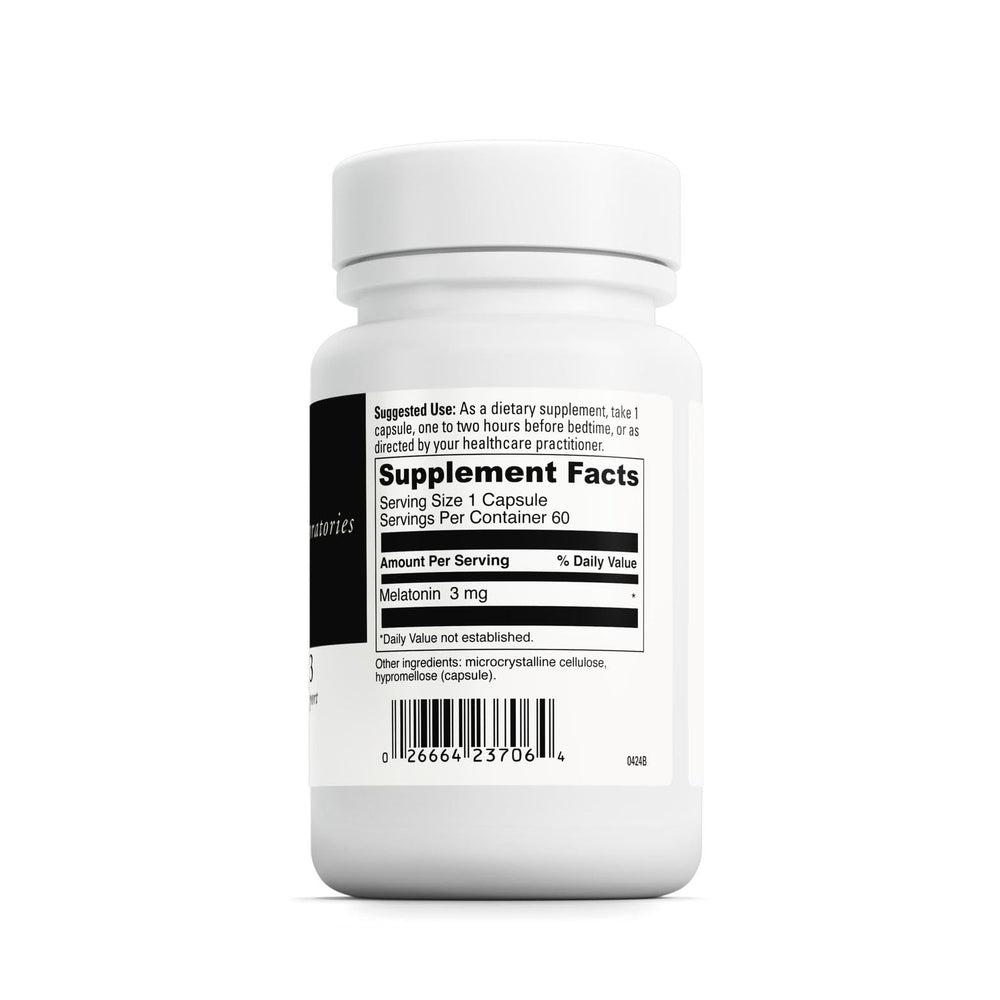 Packaging box and bottle of Melatonin-3 sleep supplement