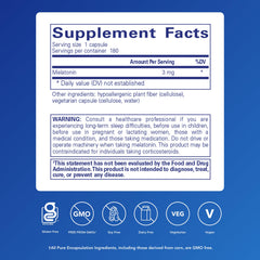 Close-up of melatonin 3 mg capsules