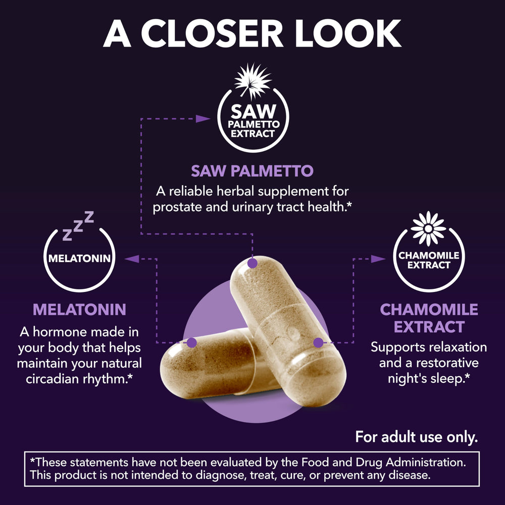 Melatonin and chamomile ingredients close-up