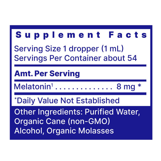 Melatonin liquid for adults providing sleep support