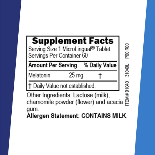 Close-up of MicroLingual melatonin tablet dissolving under the tongue
