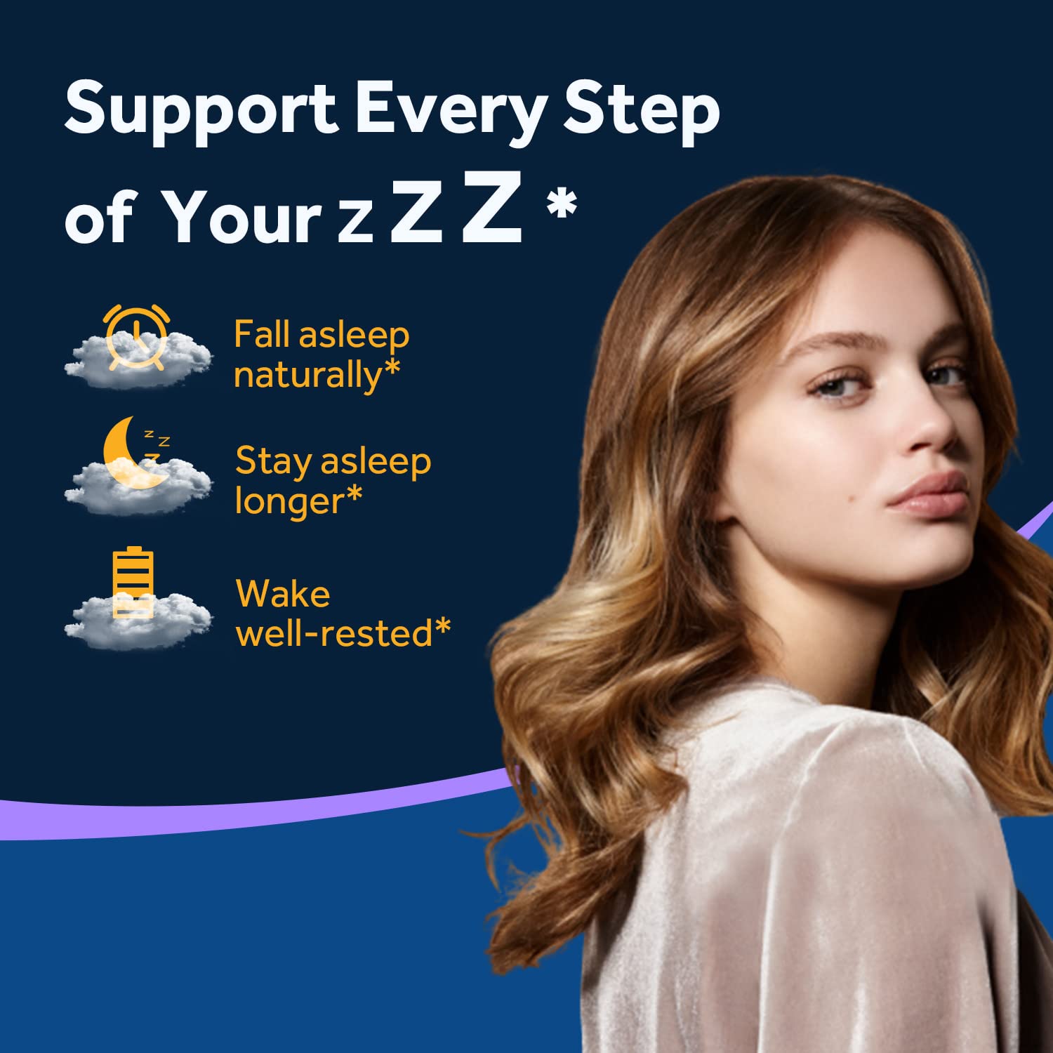 Melatonin fast-dissolve tablet dissolving in the mouth
