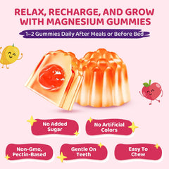Melatonin-free kids sleep gummies label and packaging