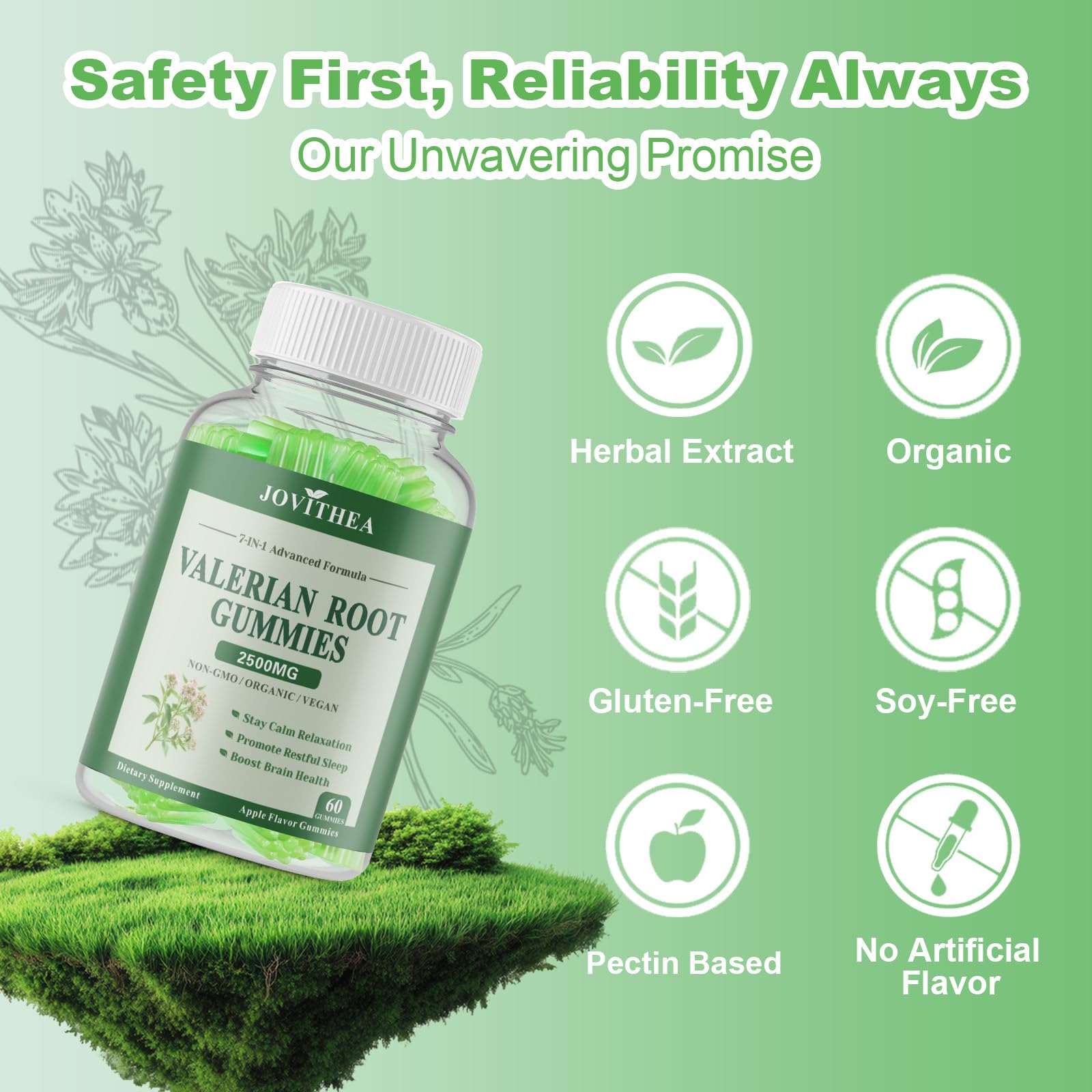 Melatonin-free and non-habit forming label on packaging
