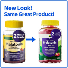 Bottle shows 60-day supply with 120 gummies