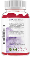 Bottle with glass and gummies ready to take