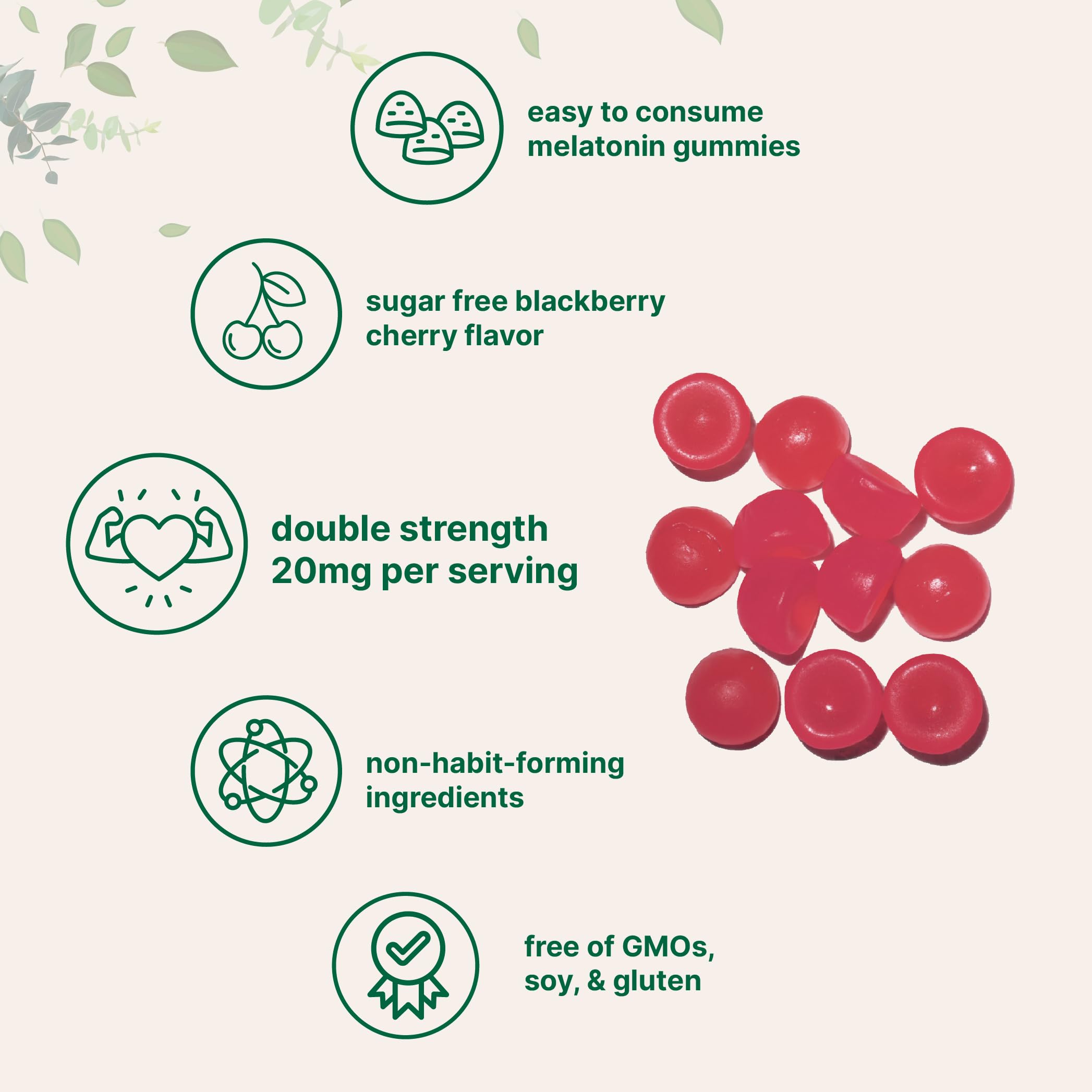 Sugar-free blackberry cherry melatonin gummies