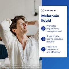Droplet being dispensed from the melatonin liquid bottle