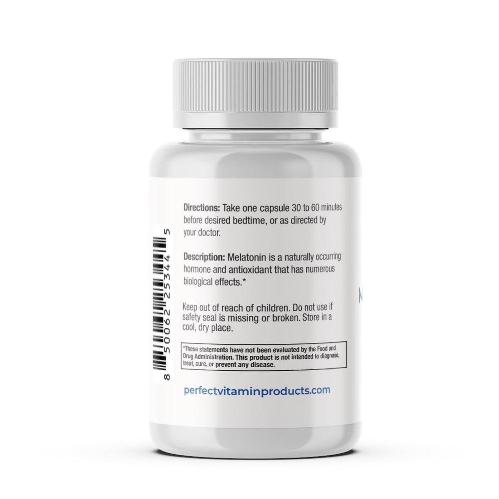 Vegan, gluten-free melatonin capsules for sleep support