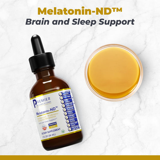 Liquid melatonin drops showing 8 mg per serving