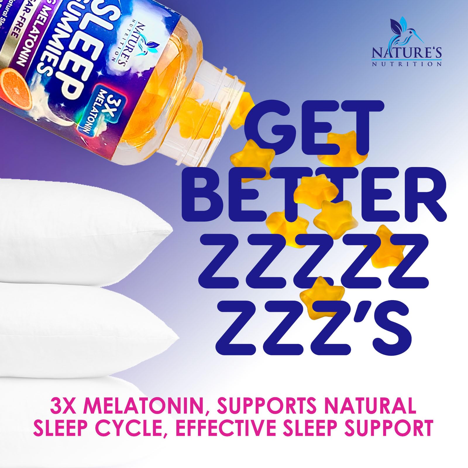 Vegan and non-GMO Melatonin Sleep Gummies packaging