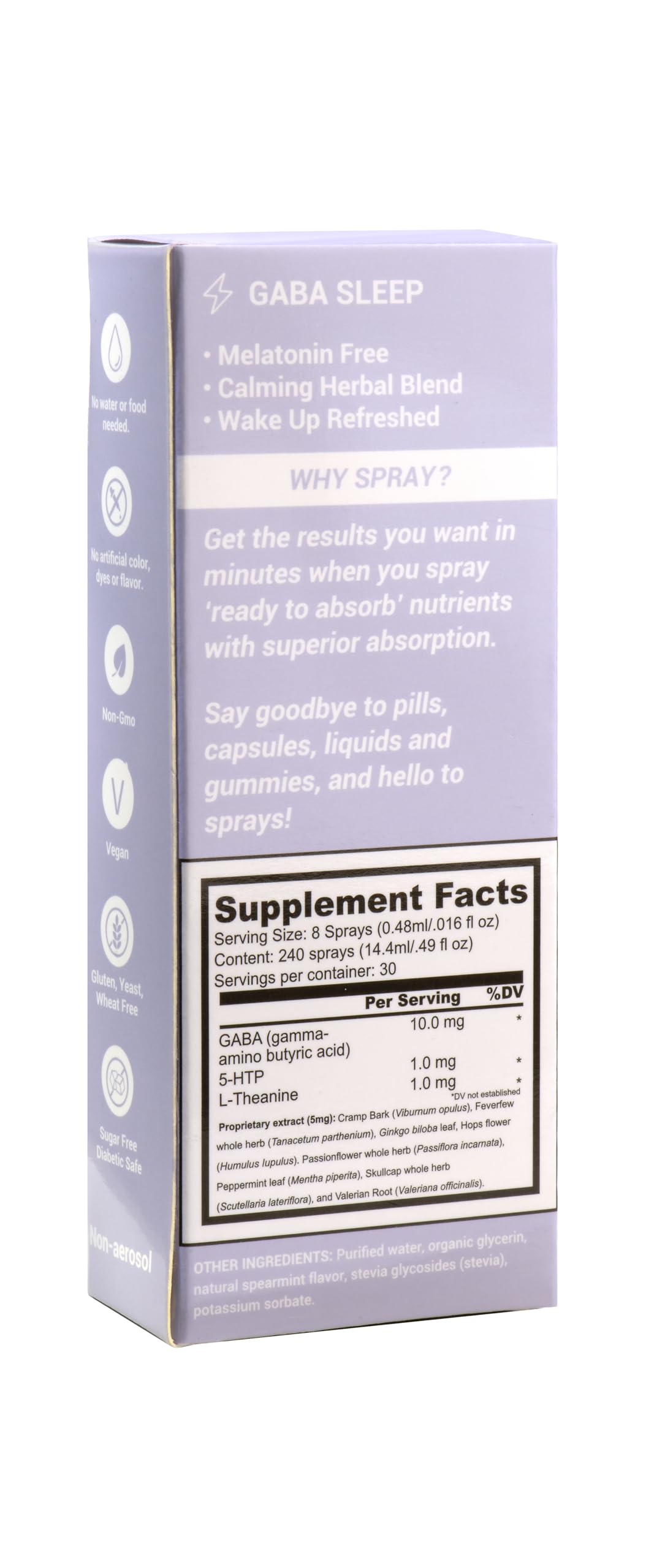 Front view of Melatonin Free Sleep Spray bottle