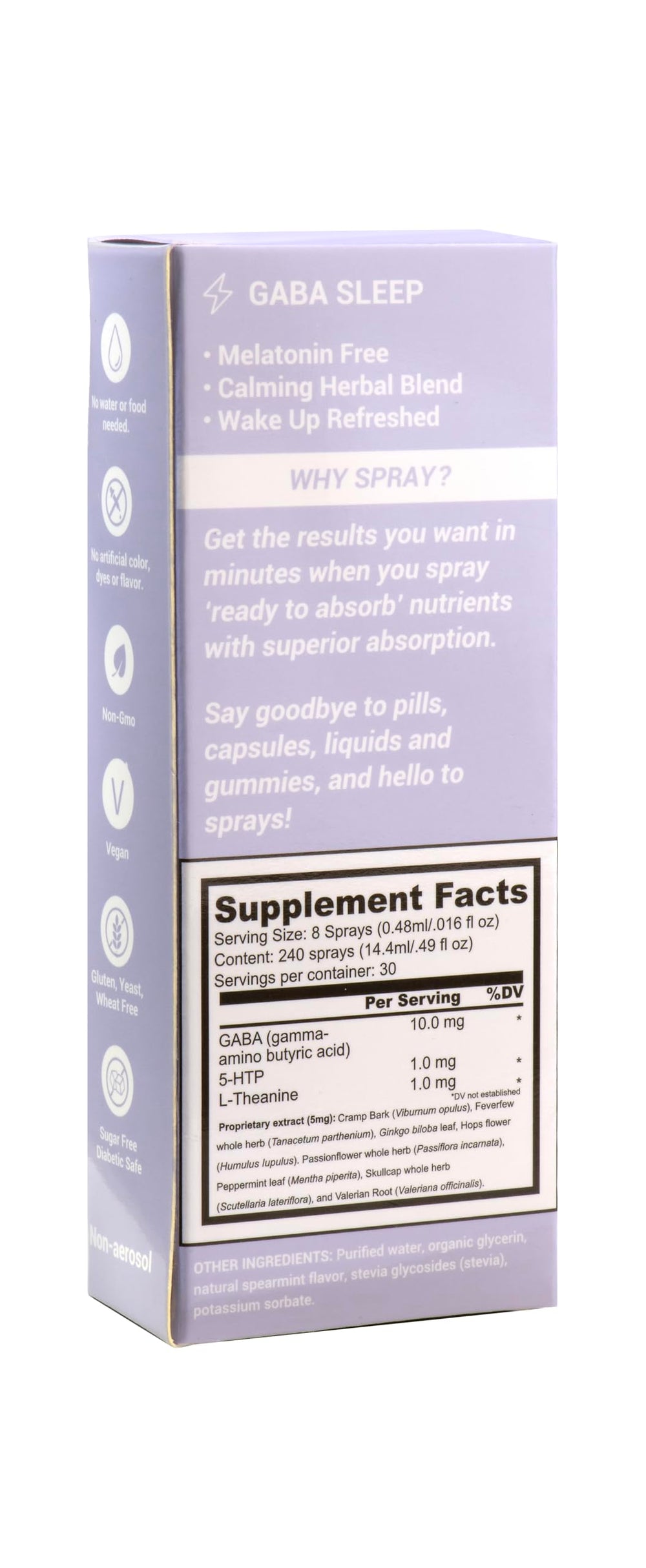 Front view of Melatonin Free Sleep Spray bottle