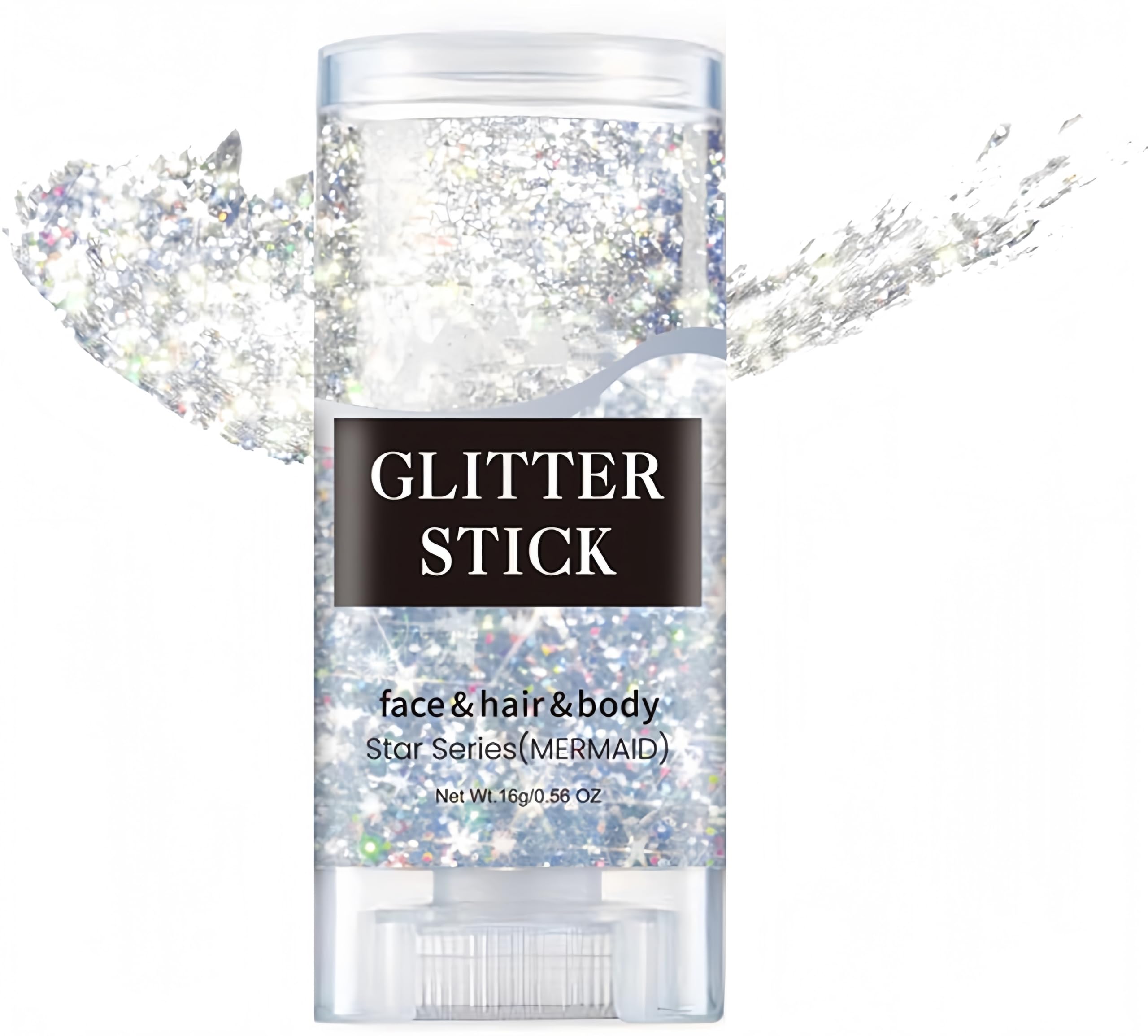 Melemando body glitter stick with mermaid sequins for standout body shimmer.