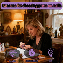 Melines jelly adhesive back nail press for gentle, secure adhesion.