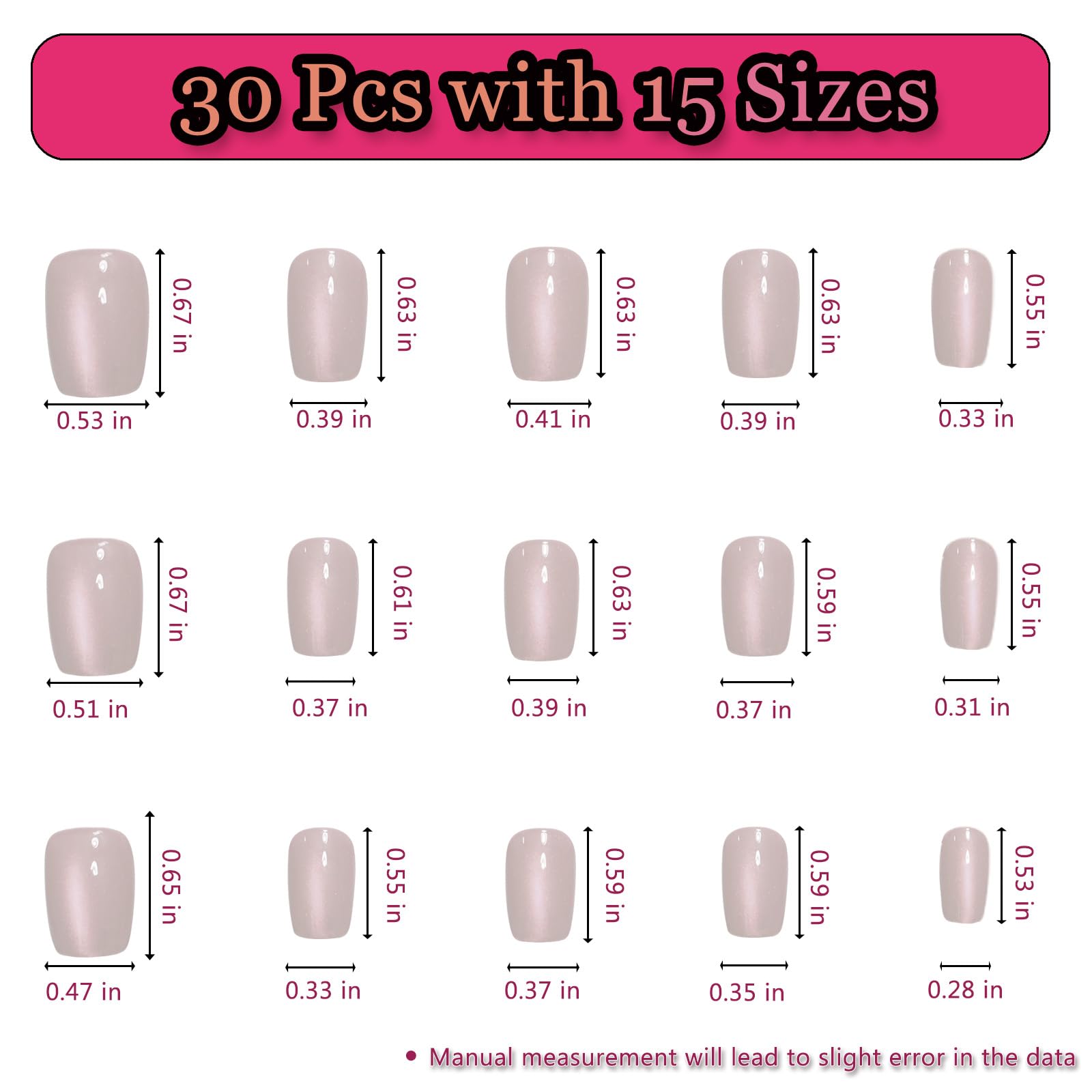 Melines mini-nail-file included for shaping and perfect fit.