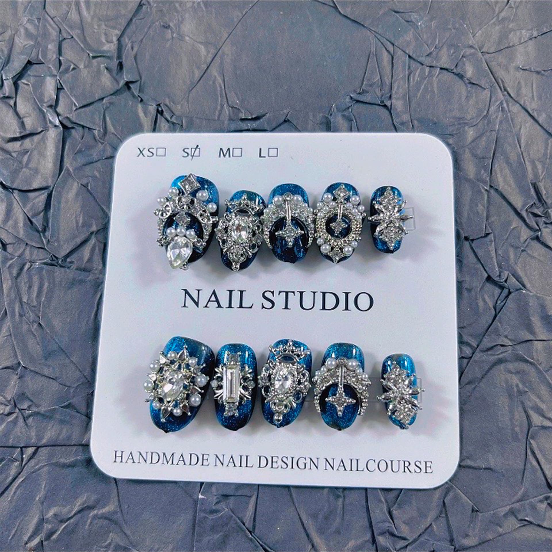 MellowBells handmade nail art rhinestones crystals add sparkle and shine