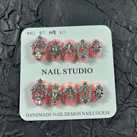 MellowBells long 18mm press-on nails ideal for festive looks.