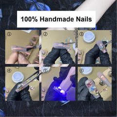 MellowBells press-on nails for 1-minute art, quick salon-like finish.