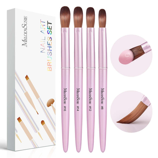 MelodySusie acrylic nail brush set 8/12/14/16 for precise powder pickup in extensions
