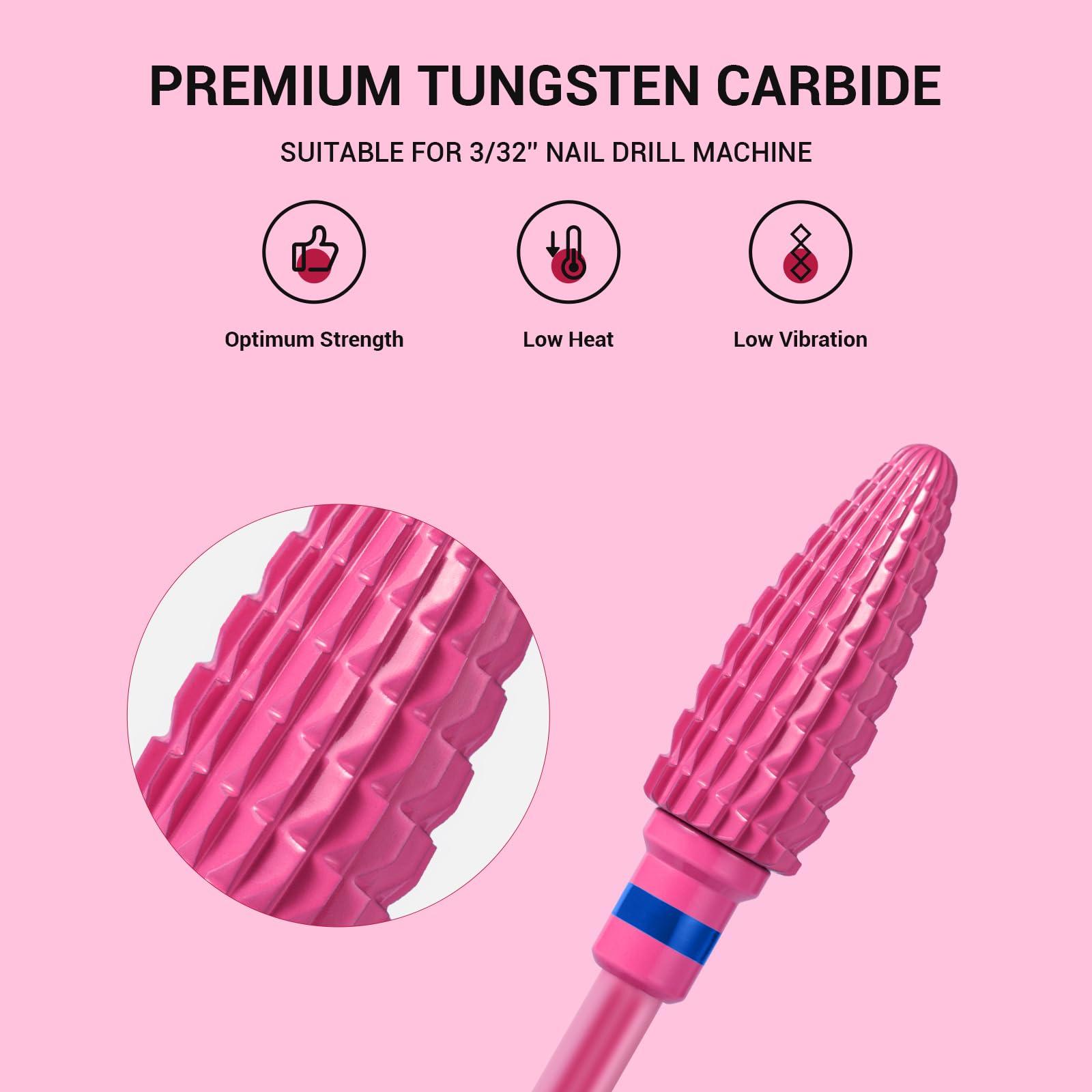 MelodySusie cone bit delivers quick acrylic removal with smooth taper precision