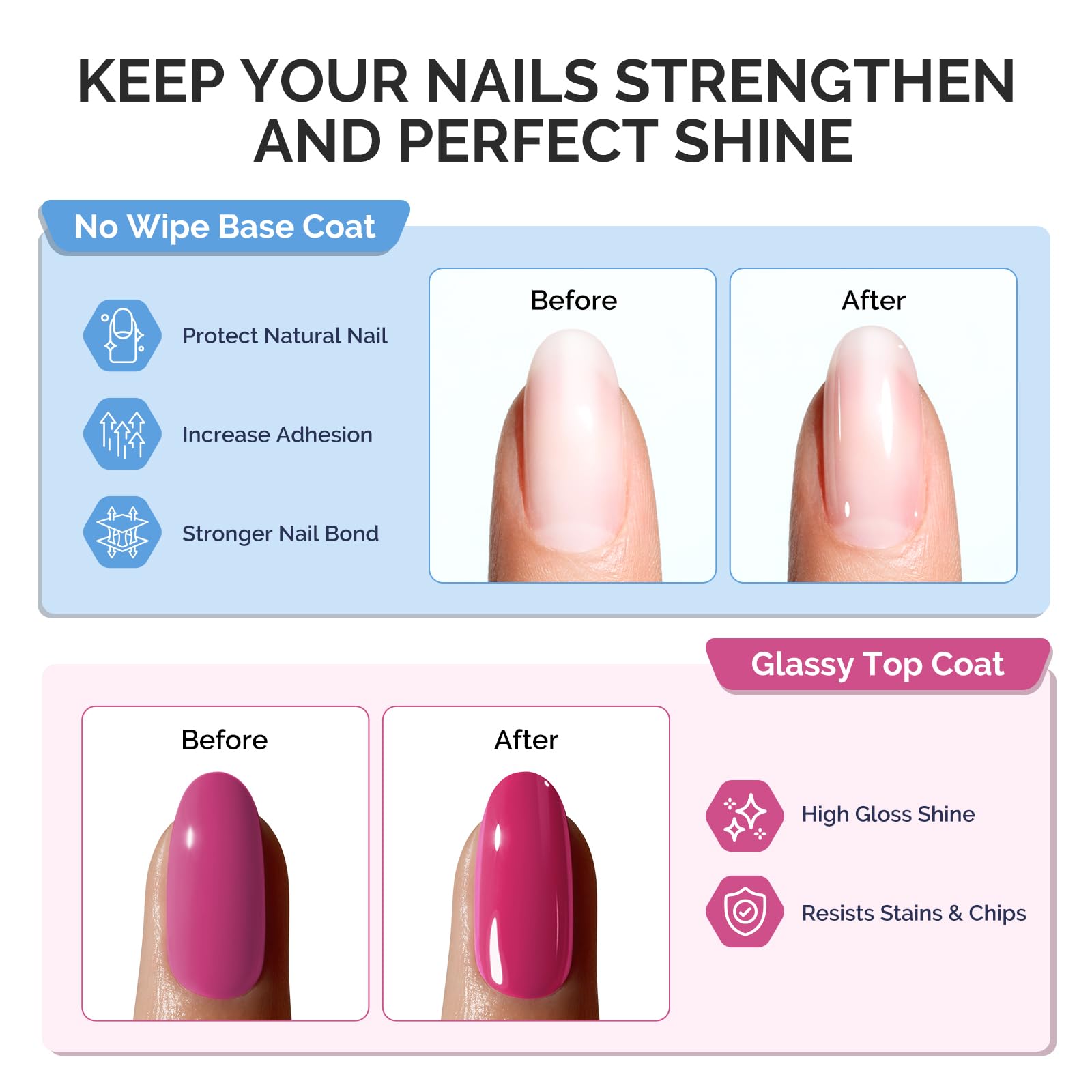 Base coat brush applying even primer across nail surface for uniform color.