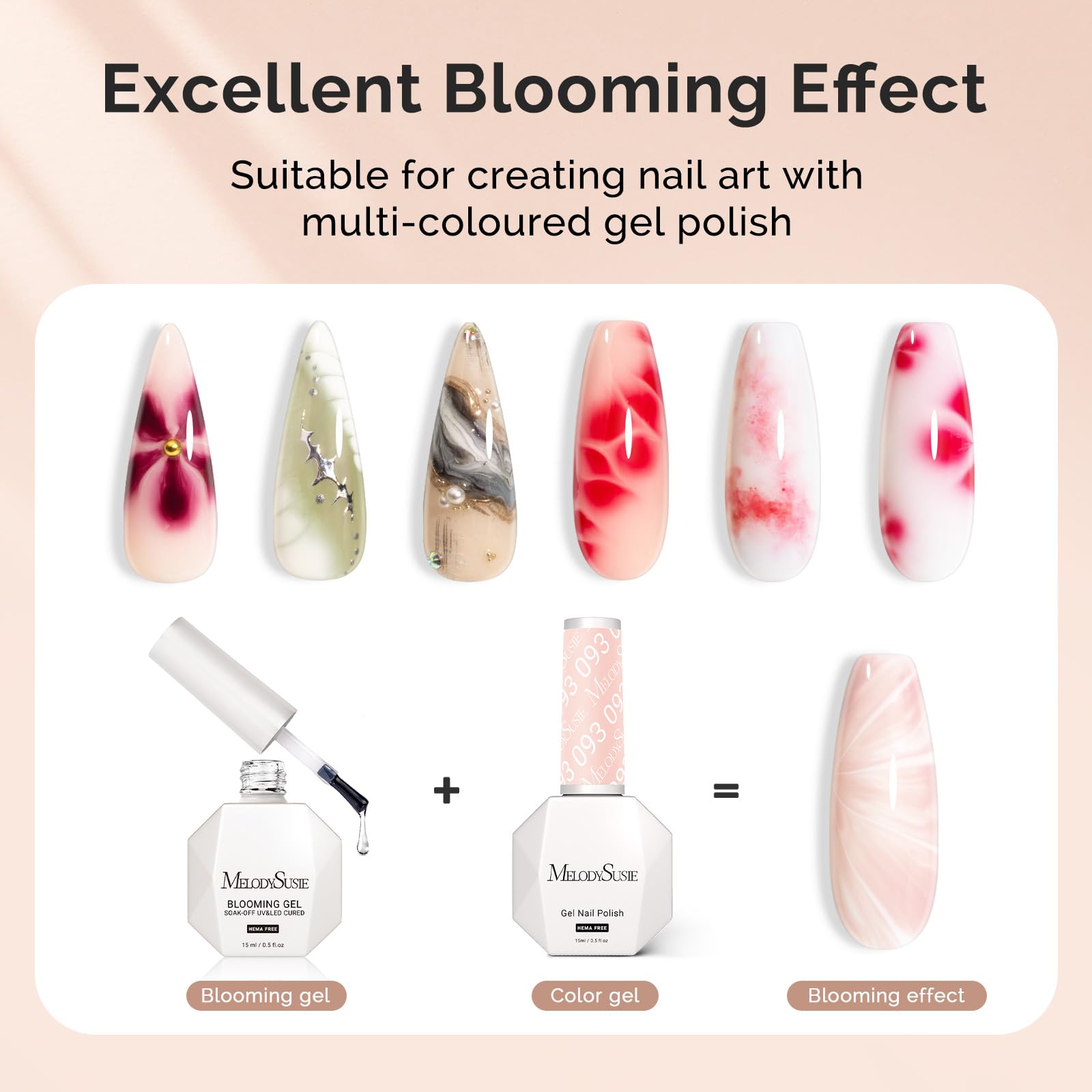 MelodySusie Hema-Free Blooming Gel borderless bloom for natural-looking nail design