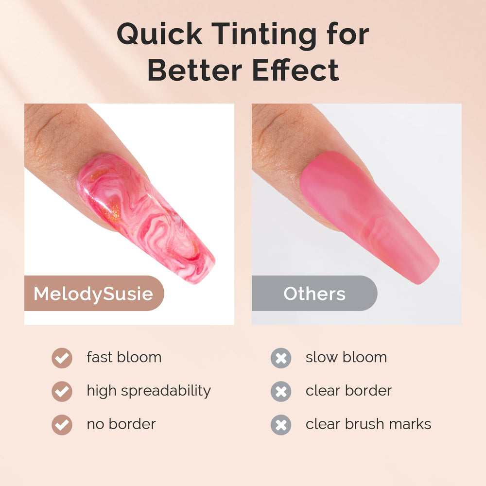 MelodySusie Hema-Free Blooming Gel top coat finish adds durable shine