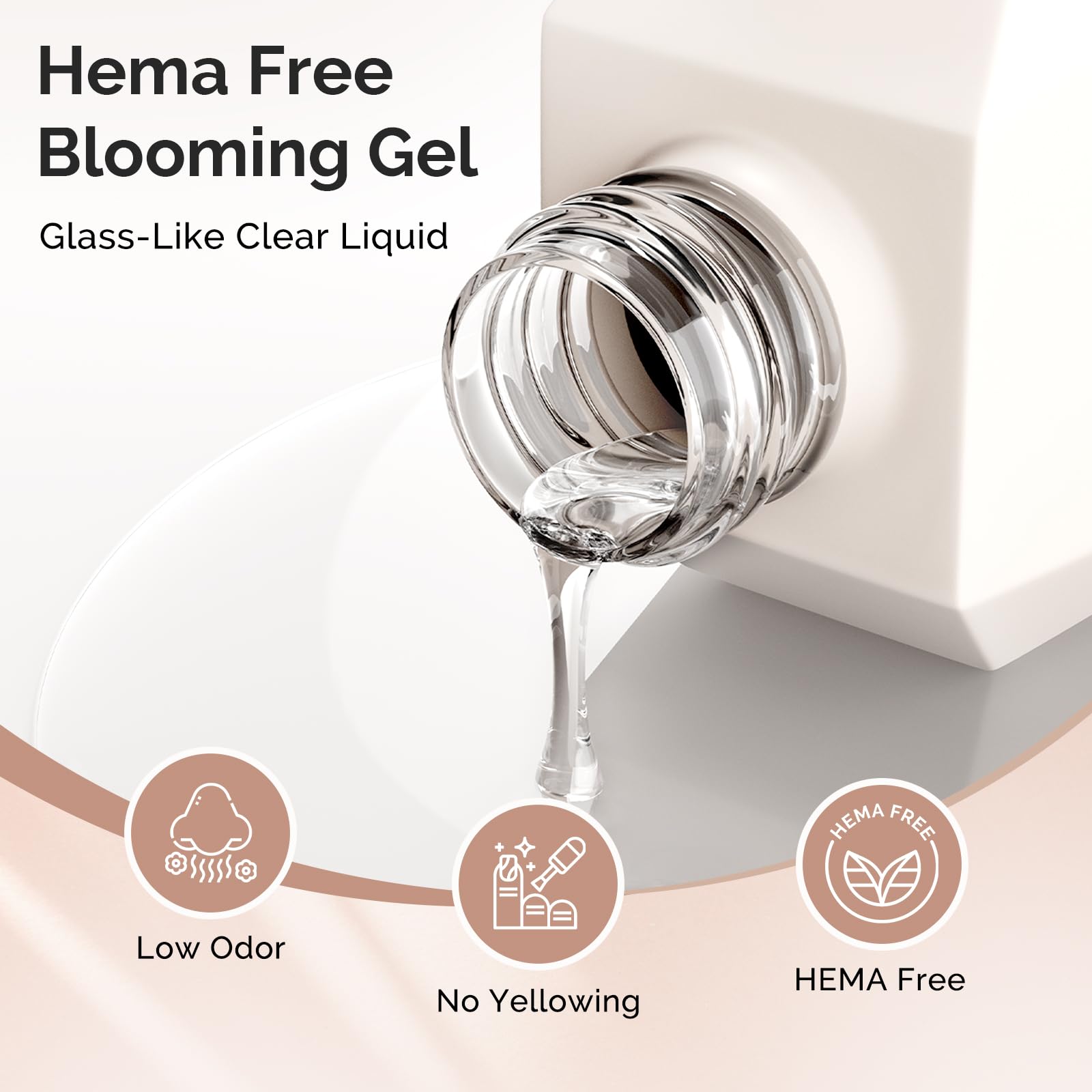 MelodySusie Hema-Free Blooming Gel translucent texture for soft seamless blends