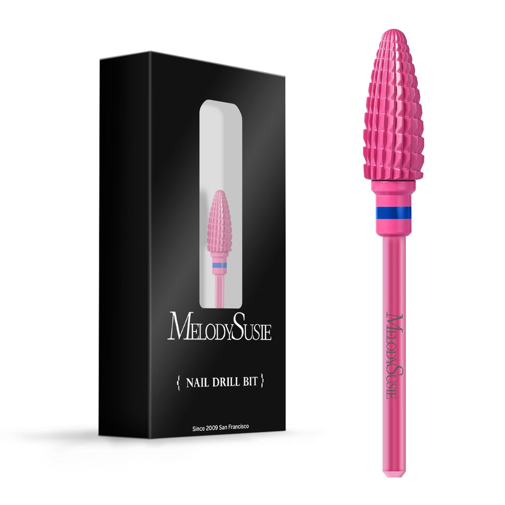 MelodySusie Large Cone Nail Drill Bits Pink Blossom for precise surface shaping