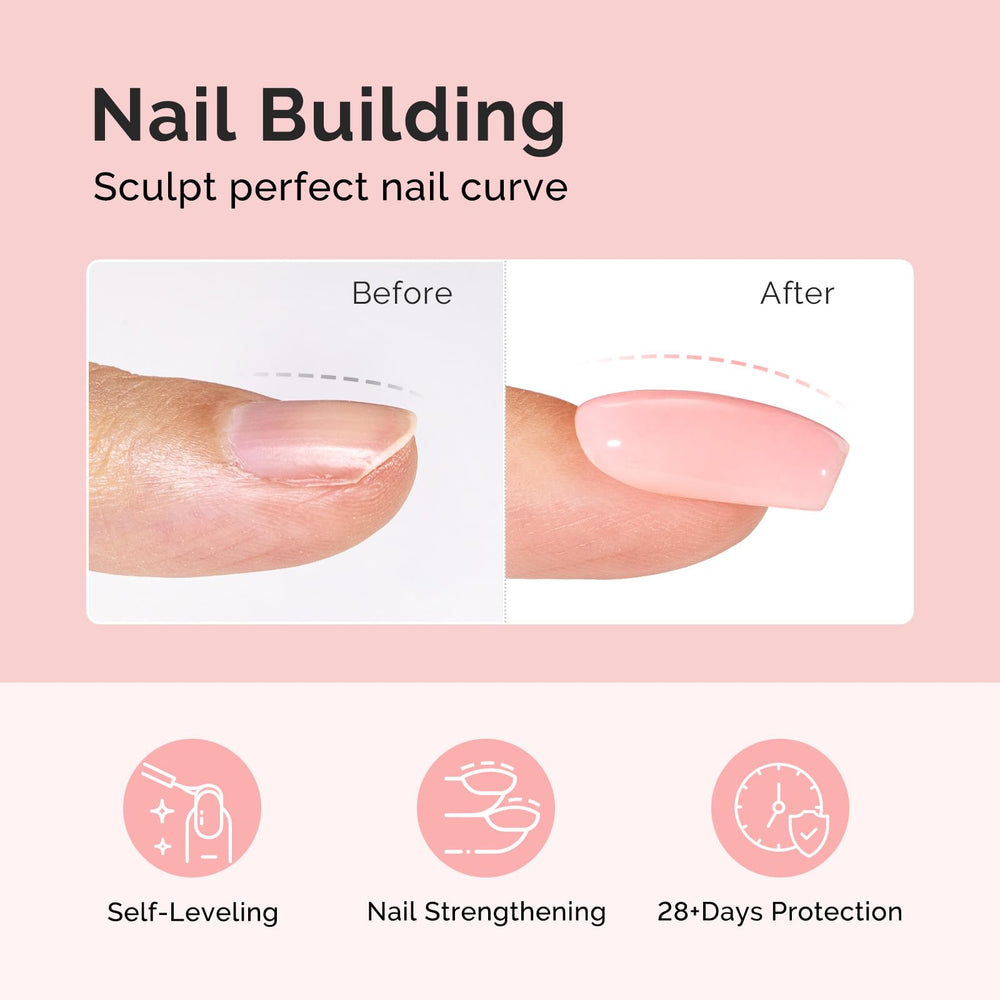 MelodySusie milky pink gel apex thickening creates stronger nail extensions with smooth layers.
