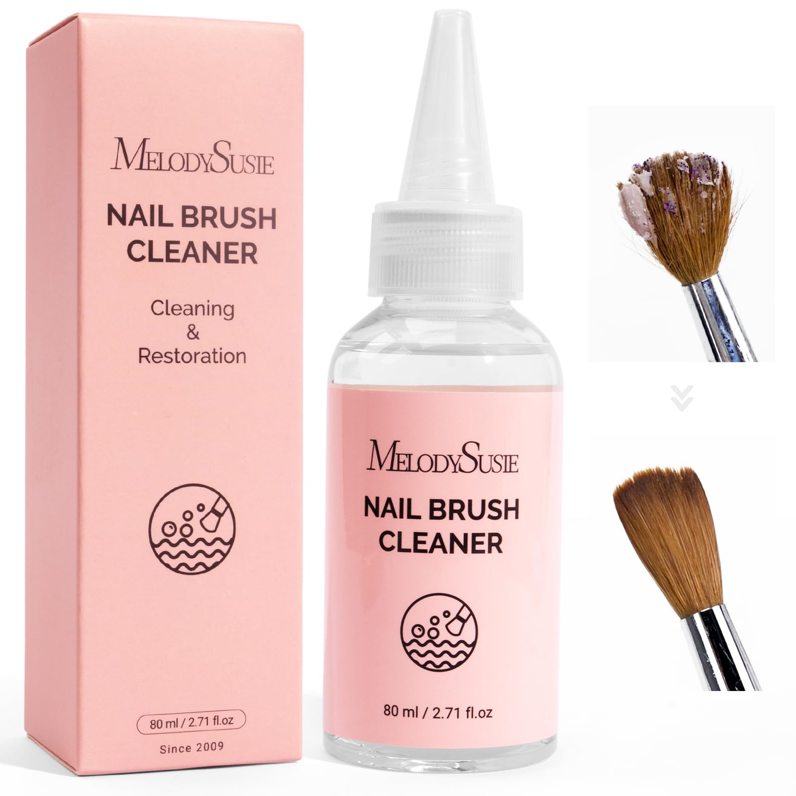 MelodySusie Nettoyeur pinceaux bouteille : nettoyage rapide et protection des poils