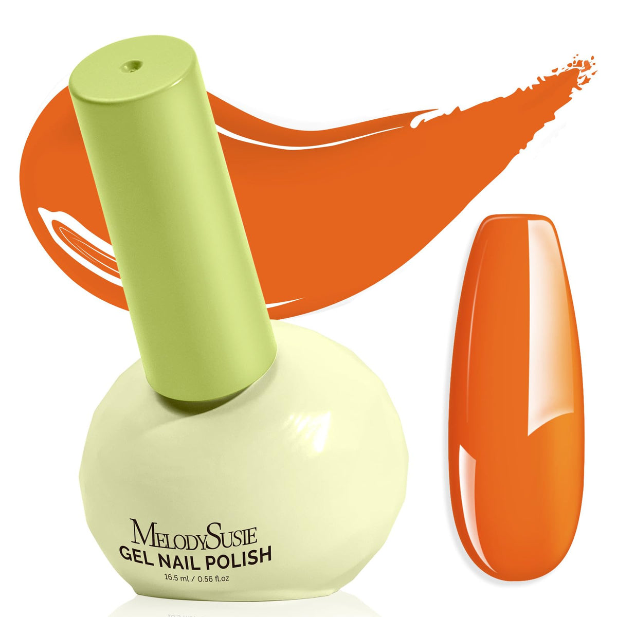 MelodySusie orange gel polish bottle ready for at-home nails